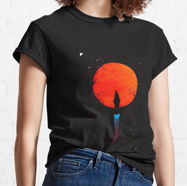Minimalist Expanse Showing The Silhouette Of The Rocinate In Front Of Mars Essential Classic T-Shirt
