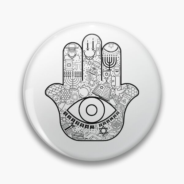 Item preview, Hamsa all in one_black edition designed and sold by JAM: Jewish Artistic Merch.