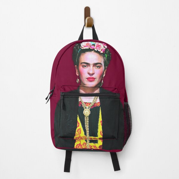 Item preview, Frida Khalo "pop" portrait - with burgundy bg - digital paint by Iona Art Digital designed and sold by IonaArtDigital.