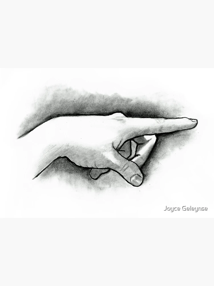 Artist Hand Holding Paint Brushes, Charcoal Art Postcard for Sale by Joyce  Geleynse