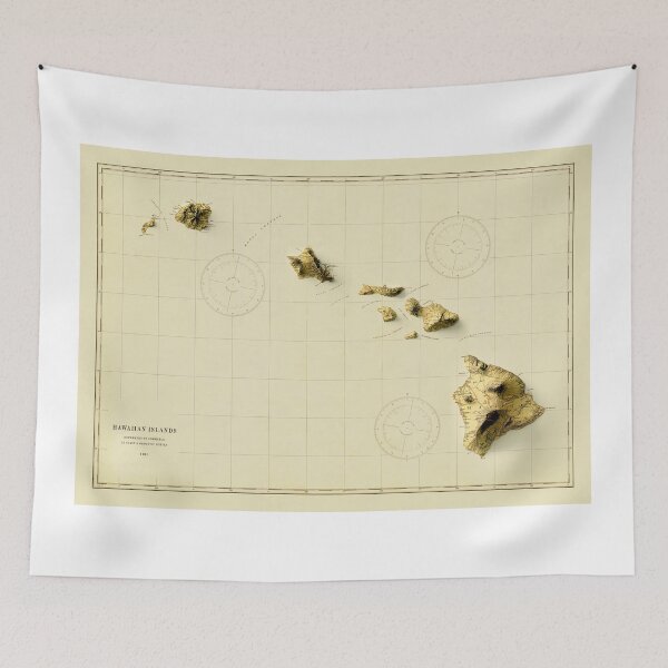 Item preview, 1931 Hawaii Relief Map 3D digitally-rendered designed and sold by ThinkAboutMaps.