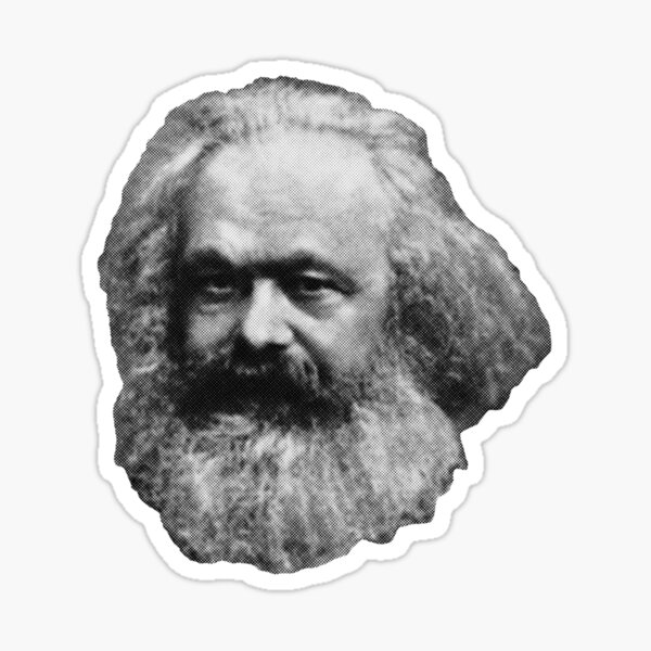 Karl Marx Floating Head Sticker