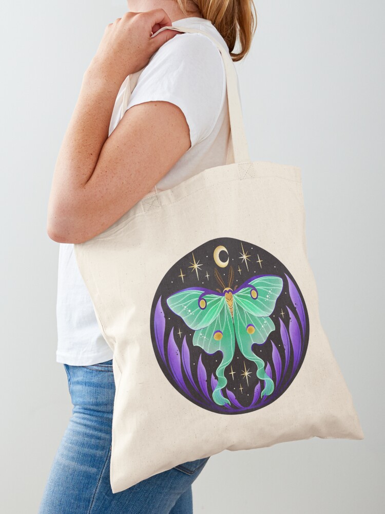 Luna Moth Tote Bag Cottagecore Tote Bag Pastel Goth Tote 