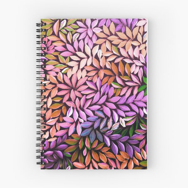 Artikelvorschau, Australische Aborigines Art Bush Medicine Rosa und Orange Blätter entworfen und verkauft von GhostGumDesigns.
