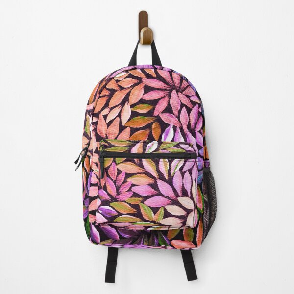 Item preview, Australian Aboriginal Art Bush Medicine Pink and Orange Leaves designed and sold by GhostGumDesigns.