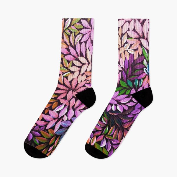 Item preview, Australian Aboriginal Art Bush Medicine Pink and Orange Leaves designed and sold by GhostGumDesigns.