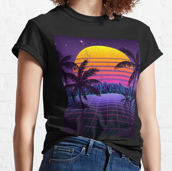 Synthwave Sunset Aesthetic Classic T-Shirt