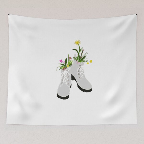 Item preview, White boots with flowers designed and sold by blejsart.