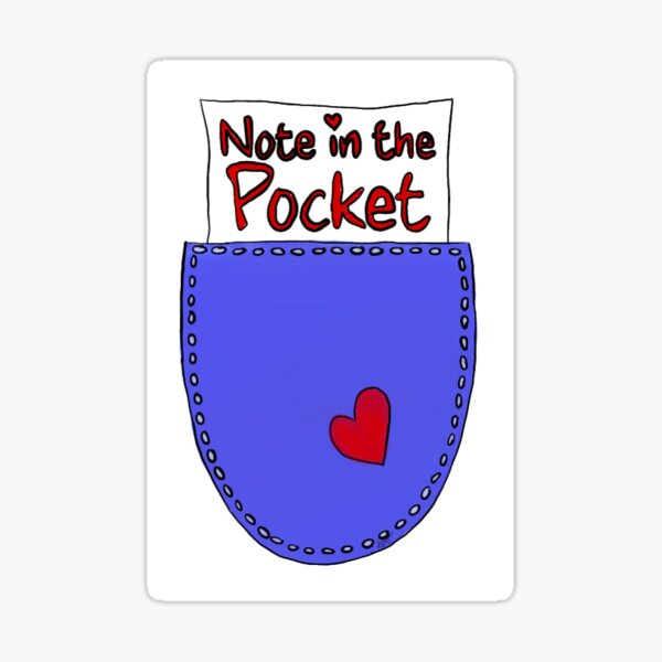 "Note in the Pocket logo " Sticker by AllauraRose5 Redbubble