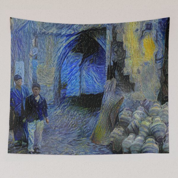 Item preview, Jars and People in Homs Souq - Starrynight designed and sold by Homsalgia.