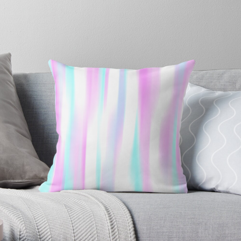 Pastel Stripes Throw Pillow