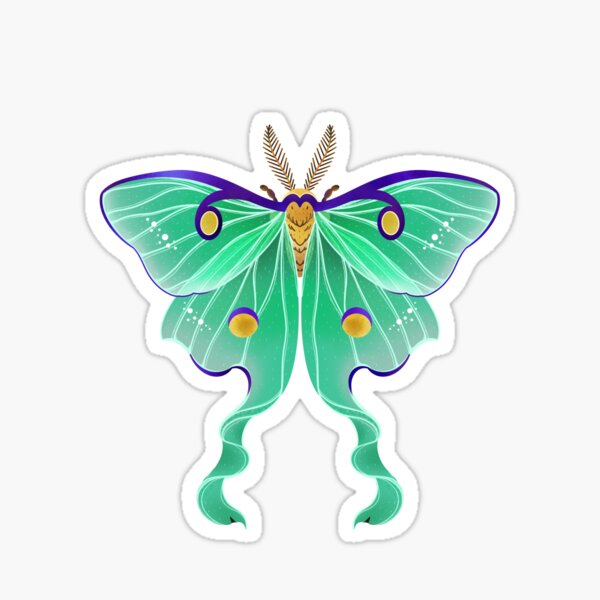 Luna Moth Sticker – Mega Kawaii Cuties