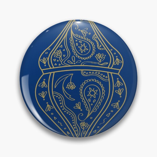 Item preview, Navy Gold Turkish Lamp Print designed and sold by LittleIconShop.