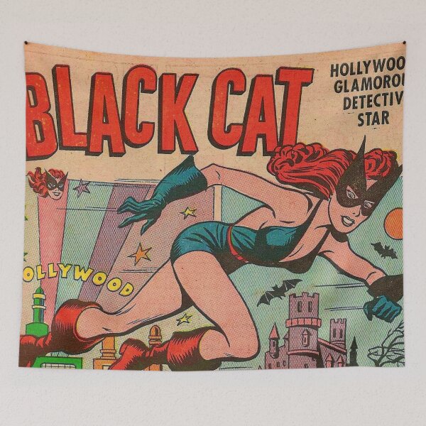 Item preview, Retro Black Cat Comic Book Cover | Vintage Female Detective Superhero designed and sold by SLAG-Creative.