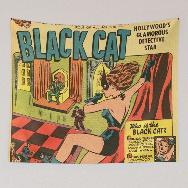 Artikelvorschau, Retro Black Cat Comic-Cover | Vintage weiblicher Detektiv-Superheld entworfen und verkauft von SLAG-Creative.