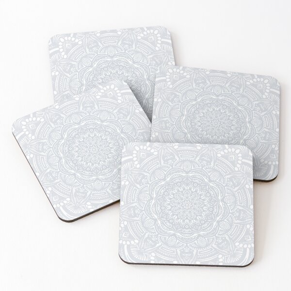Item preview, Light Gray Mandala Design // Ethnic Tribal Aztec Detailed Textured Mandala Pattern designed and sold by AEJdesign.