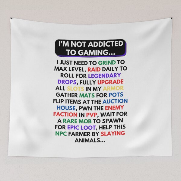 Item preview, I'm Not Addicted to Gaming MMORPG Black Text designed and sold by JEL-Designs.