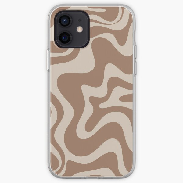 Liquid Swirl Abstract Pattern in Creamy Milk Chocolate Brown iPhone Soft Case