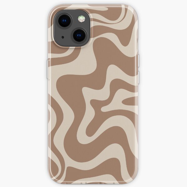 Liquid Swirl Abstract Pattern in Creamy Milk Chocolate Brown iPhone Soft Case