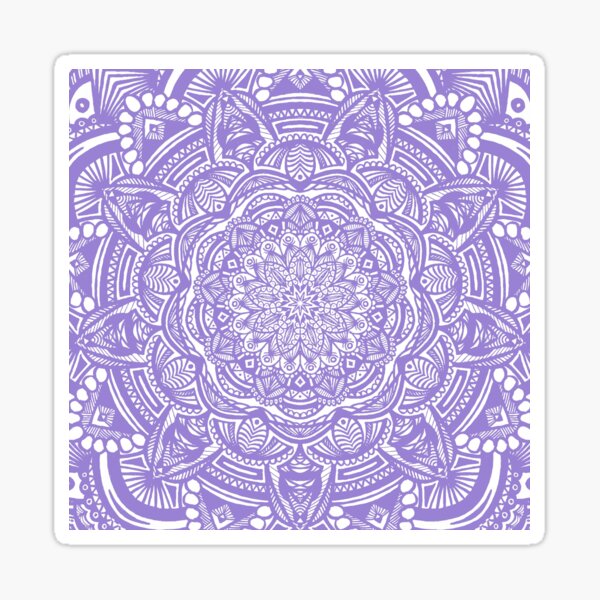 Purple Mandala Design // Ethnic Tribal Aztec Detailed Textured Mandala Pattern Sticker