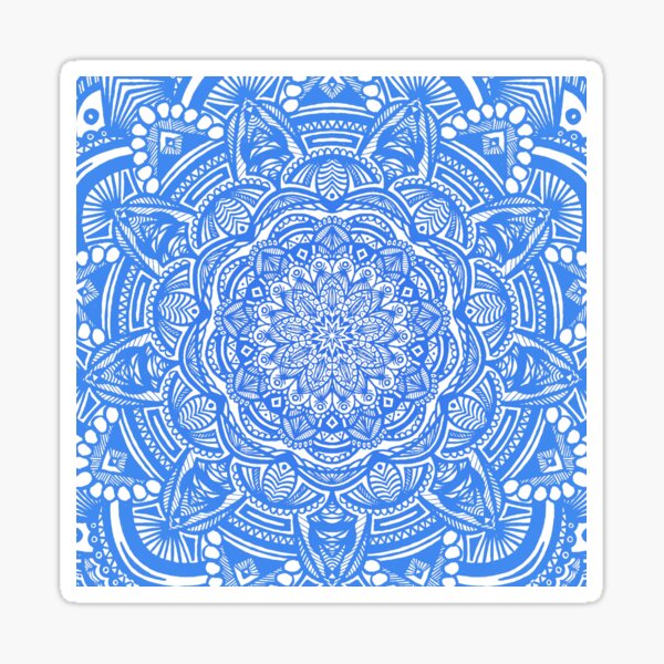 Cobalt Blue Mandala Design // Ethnic Tribal Aztec Detailed Textured Mandala Pattern Sticker