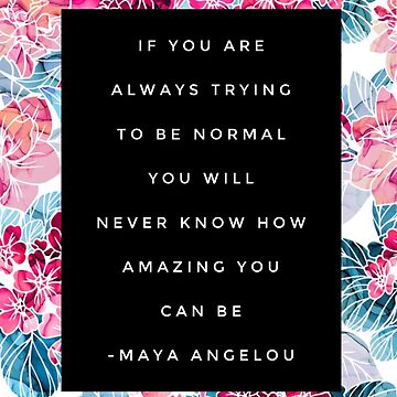 Artwork thumbnail, Maya Angelou Quote & Pink and Blue Mosaic Floral Print by Dollfacedesign