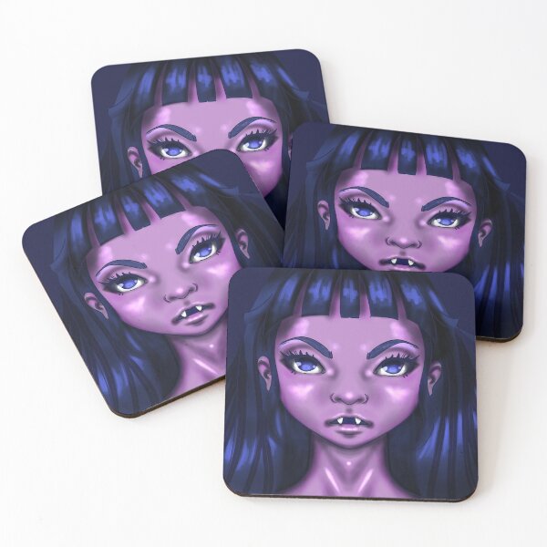 Item preview, Galactic Vampire C01B - Vampire Girl Cartoon Portrait designed and sold by Taladesignlab.
