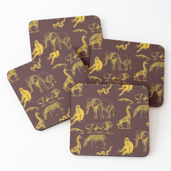 Item preview, Wild Savanna Animal Pattern In Brown And Gold designed and sold by LittleIconShop.