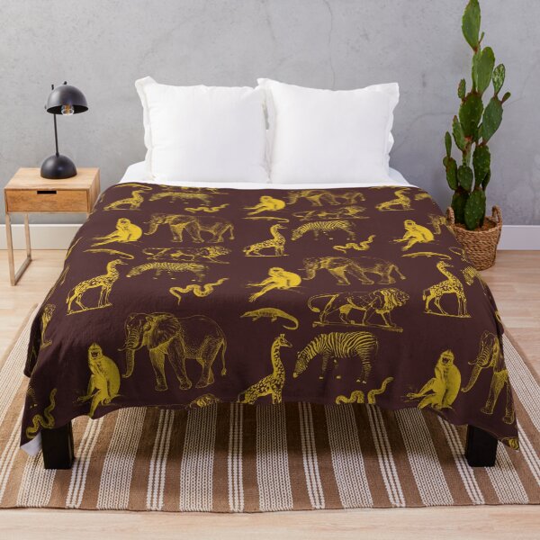Item preview, Wild Savanna Animal Pattern In Brown And Gold designed and sold by LittleIconShop.