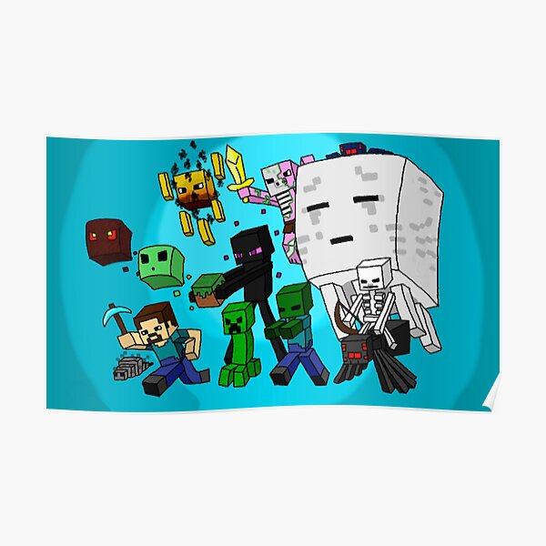 Minecraft Slime Posters Redbubble - roblox zombie attack king slime