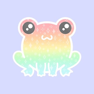 Kawaii Cotton Candy Frog and Bunny Aesthetic 2 Sticker 