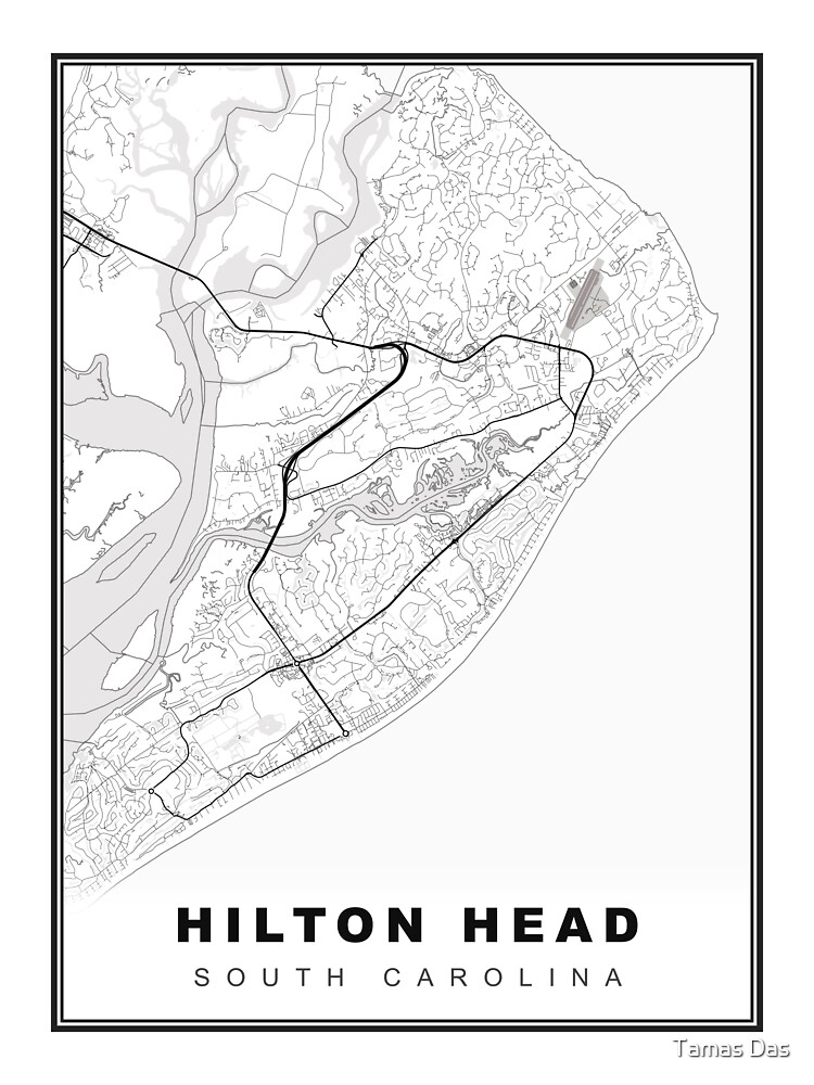 "Hilton Head Island Map" Sticker by sibudas Redbubble