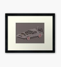 DeLorean Typography Framed Print
