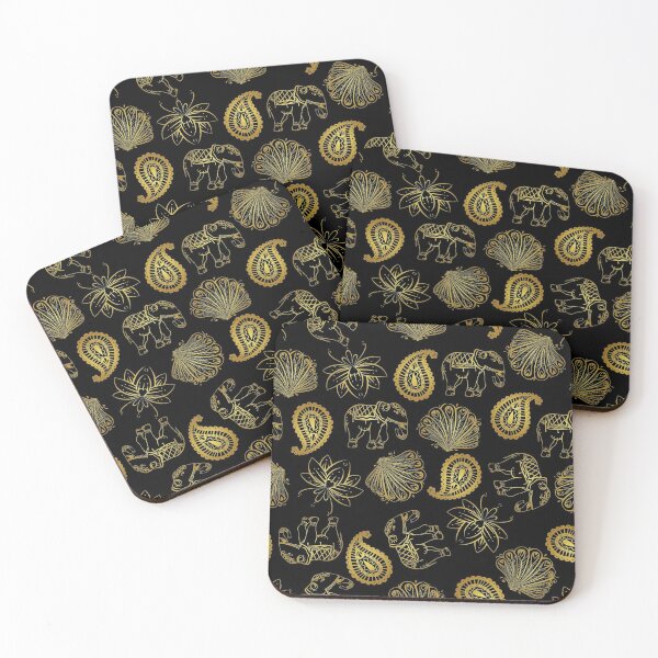Item preview, Indian/ethnic/boho style pattern in gold designed and sold by nadiahaq.