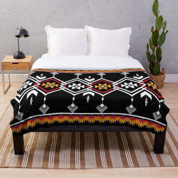 Ethnic navajo classic pattern seamless Throw Blanket