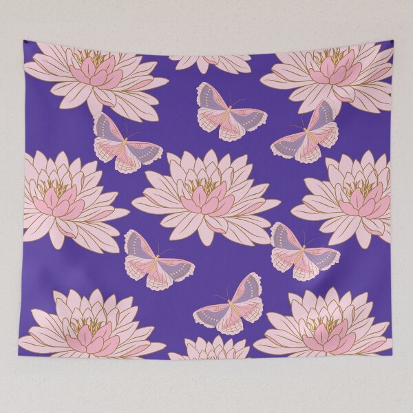 Item preview, Pink Lotus With Pink Butterflies designed and sold by BhavyaBathla.