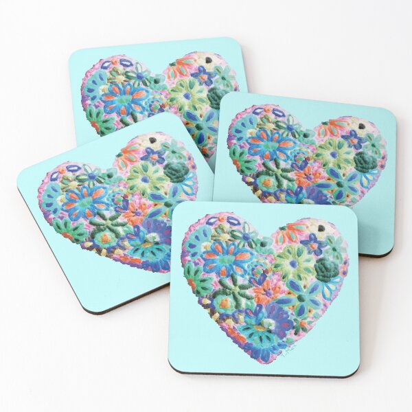 Item preview, Heart EMBROIDERY Turquoise corazón hand made mexican design designed and sold by T-Mex.