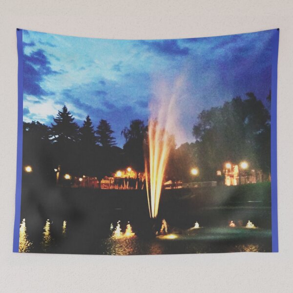 Item preview, Colorful fountain at night designed and sold by helenkaiy.