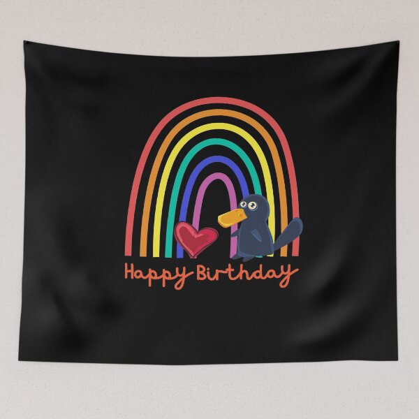 Item preview, Happy Birthday! Baby platypus, baby platypus, rainbow heart designed and sold by karlsageder.