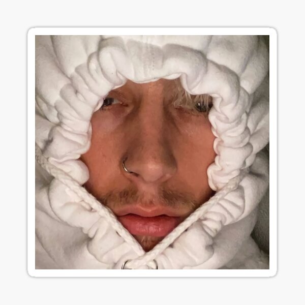 White Hoodie Gun Kelly Sticker