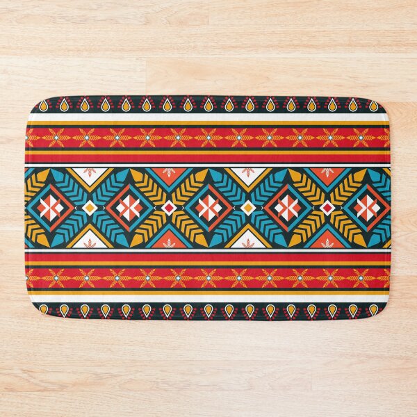 Item preview, orange and red geometric native pattern seamless designed and sold by Zeedoherty.