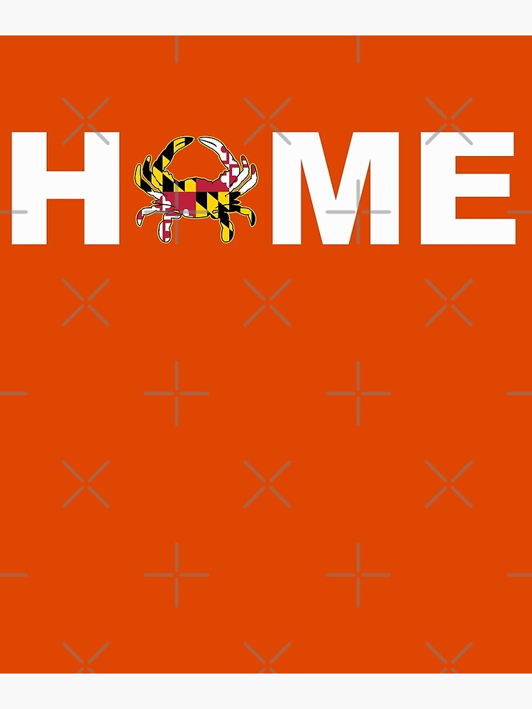 "Maryland State Flag Crab Banner Baltimore Hon orange" Poster for Sale