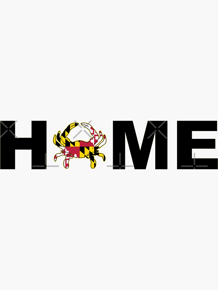 "Maryland State Flag Crab Banner Baltimore Hon orange" Sticker for Sale