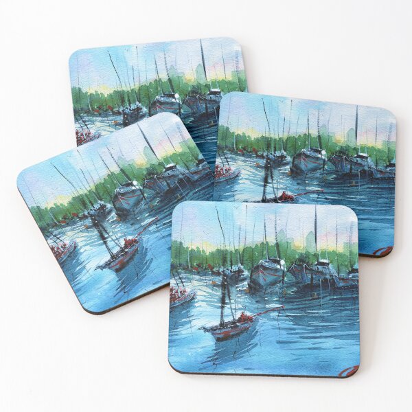 Item preview, Boats on the harbour - Fremantle, Perth designed and sold by darrenyeoart.