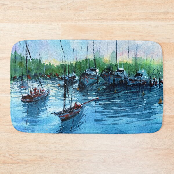 Item preview, Boats on the harbour - Fremantle, Perth designed and sold by darrenyeoart.