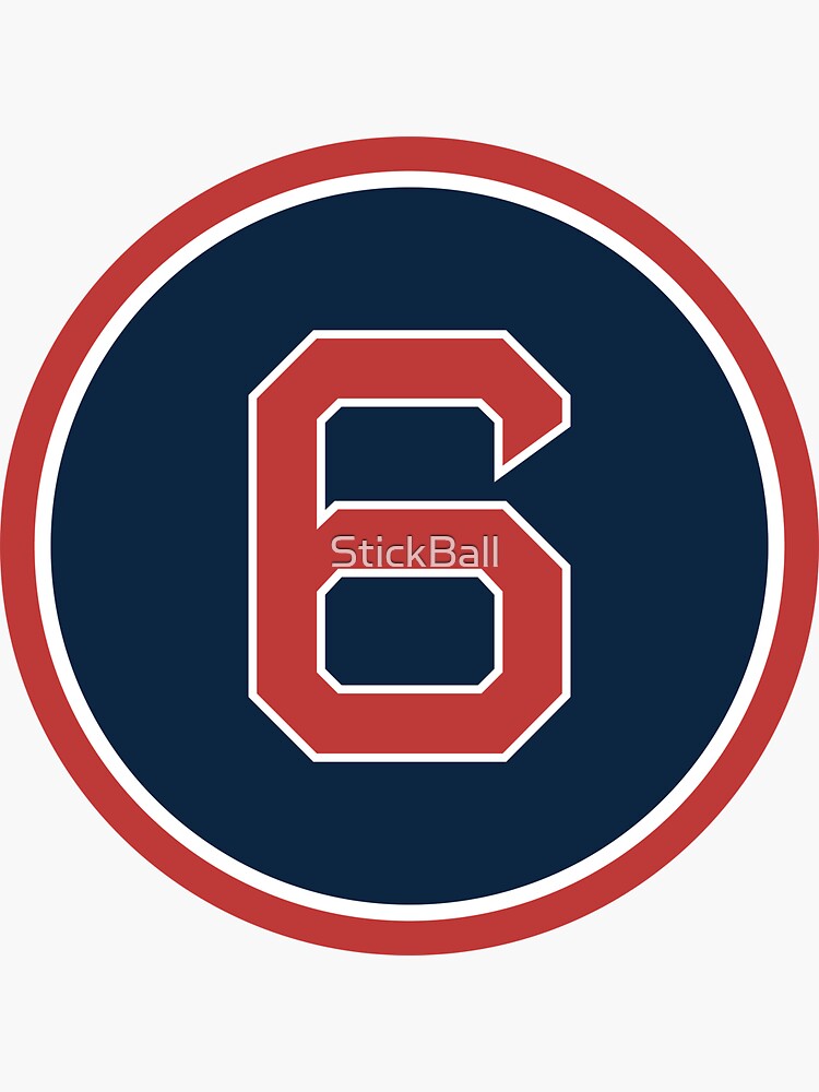 Johnny Pesky #6 Jersey Number Sticker for Sale by StickBall