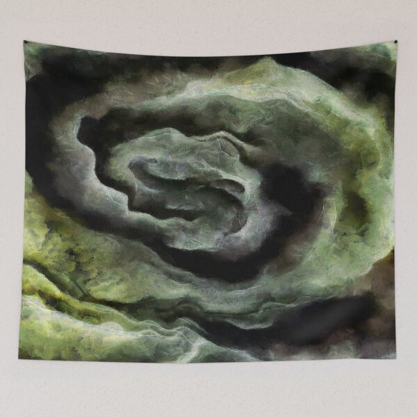 Item preview, Tumultuous Tempest Yellow And Grey Abstract Art  designed and sold by taiche.