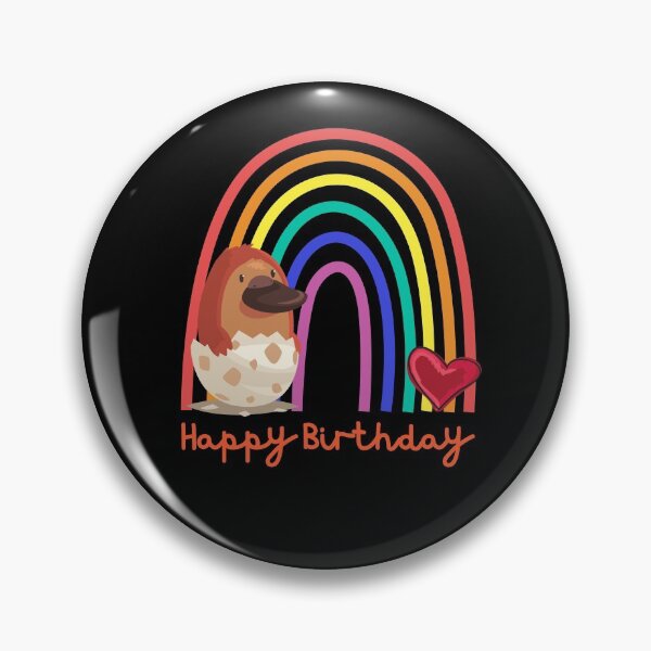 Item preview, Happy Birthday! Baby platypus, baby platypus, rainbow heart designed and sold by karlsageder.