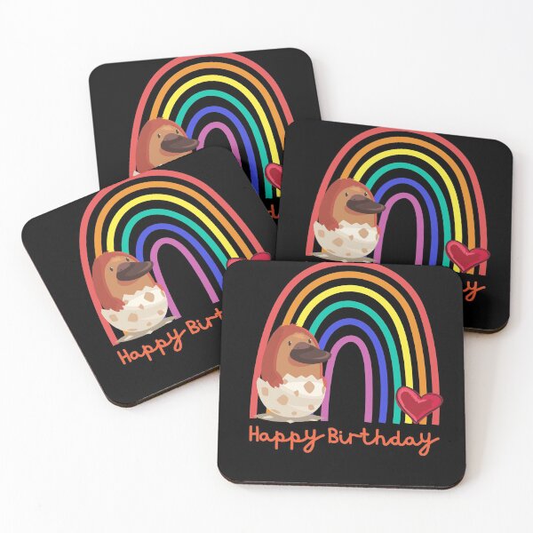 Item preview, Happy Birthday! Baby platypus, baby platypus, rainbow heart designed and sold by karlsageder.