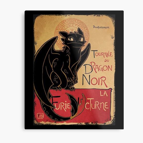 Le Dragon Noir Metal Print